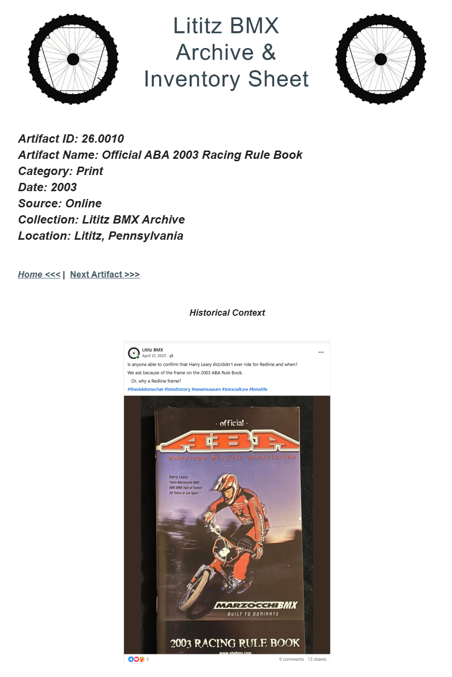 26.0010 — Official ABA 2003 Racing Rule Book