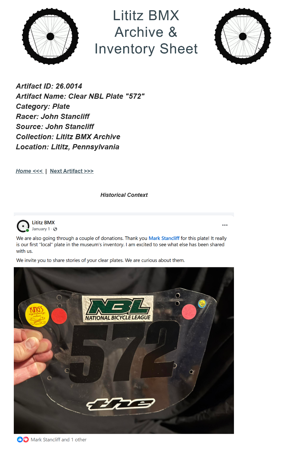 26.0014 — Clear NBL Plate “572”