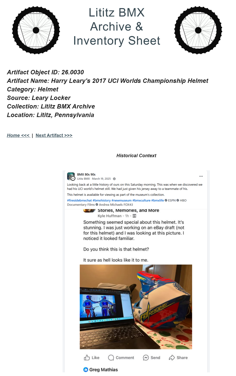 26.0030 — Harry Leary’s 2017 UCI Worlds Championship Helmet