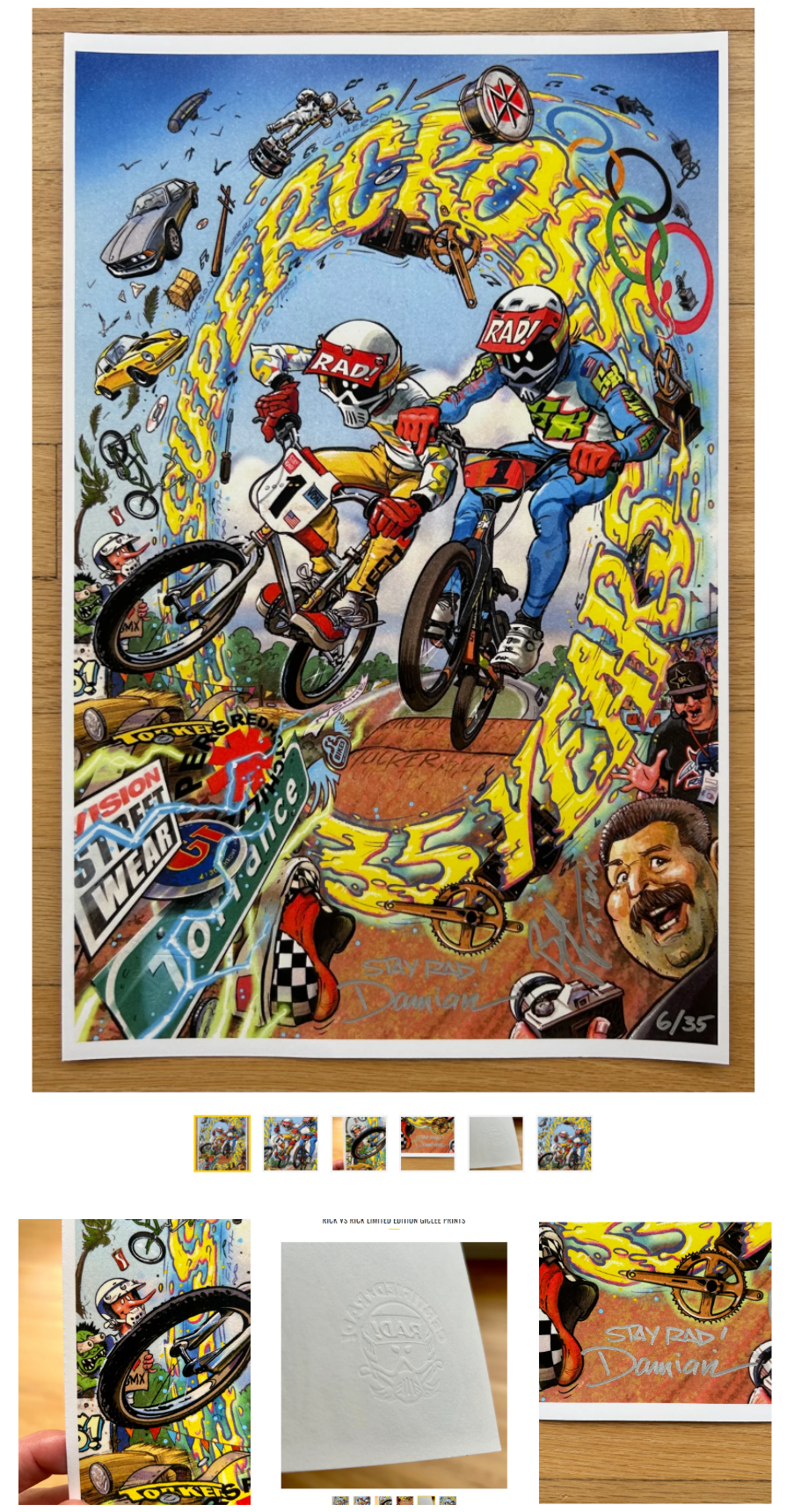26.0041 — 35 Year Supercross Damian Fulton Signed Print - Damian Fulton & Bill Ryan 27/35