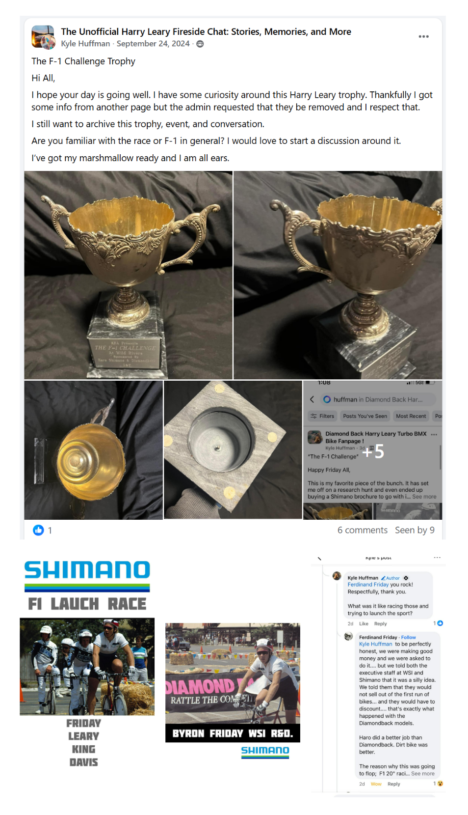 26.0048 — The F-1 Challenge Trophy Title trophy for the 20” BMX sport of F1/F-1 racing 1986