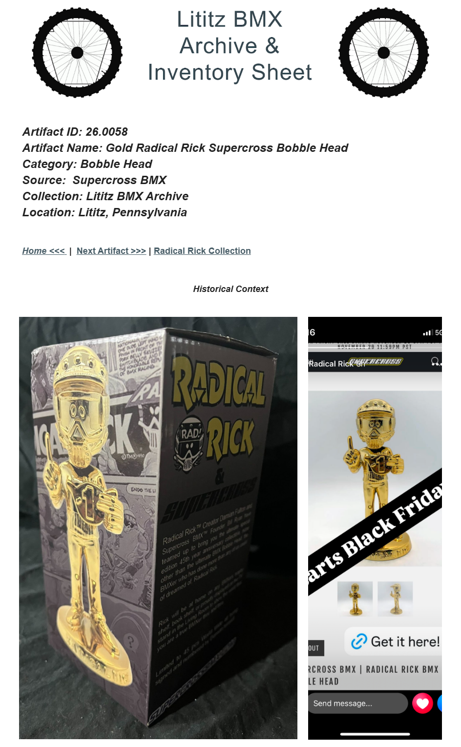 26.0058 — Gold Radical Rick Supercross Bobble Head