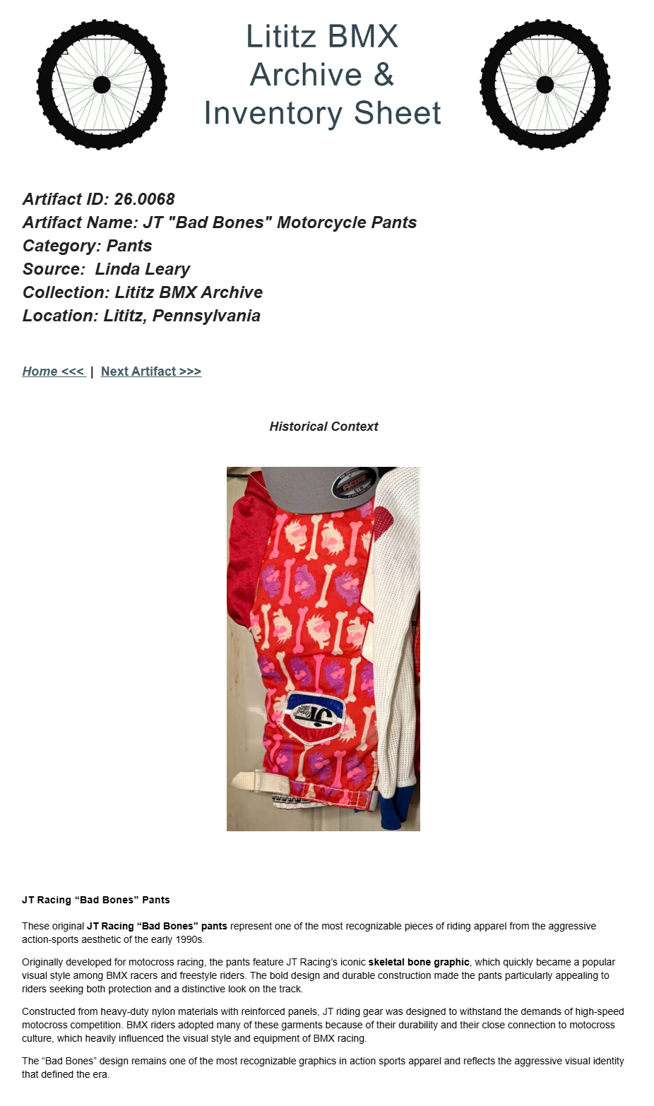 26.0068 — JT "Bad Bones" Motorcycle Pants