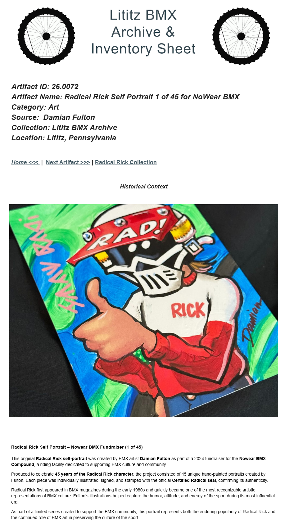 26.0072 — Radical Rick Self Portrait 1 of 45 for NoWear BMX