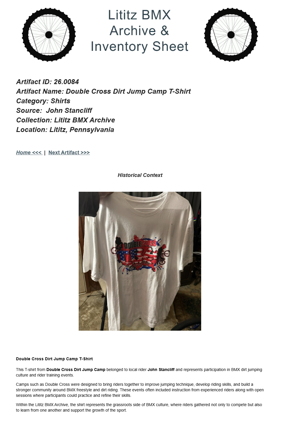 26.0084 — Double Cross Dirt Jump Camp T-Shirt