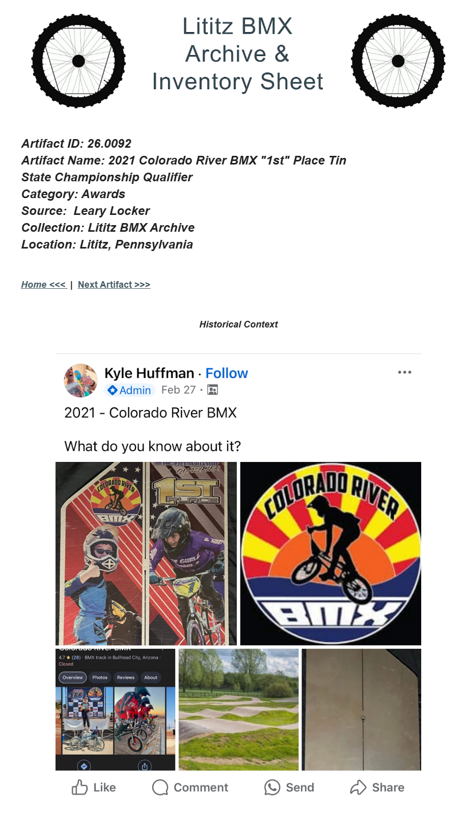 26.0092 — 2021 Colorado River BMX "1st" Place Tin State Championship Qualifier