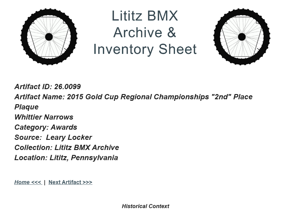 26.0099 — 2015 Gold Cup Regional Championships "2nd" Place Plaque Whittier Narrows