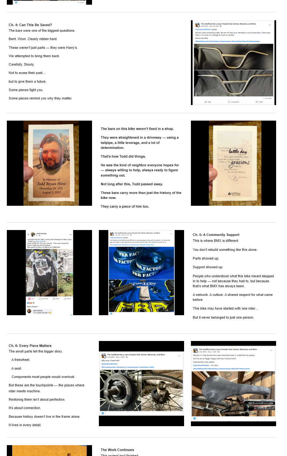 The middle portion of the Lititz BMX Operation DIRTWERX campaign page.