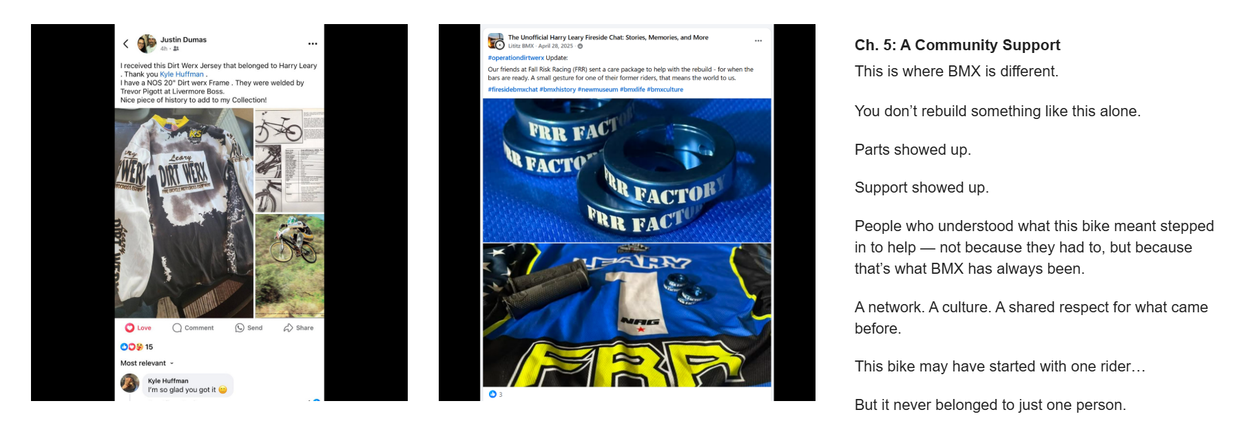 The Lititz BMX public campaign section for Chapter 5, A Community Support.