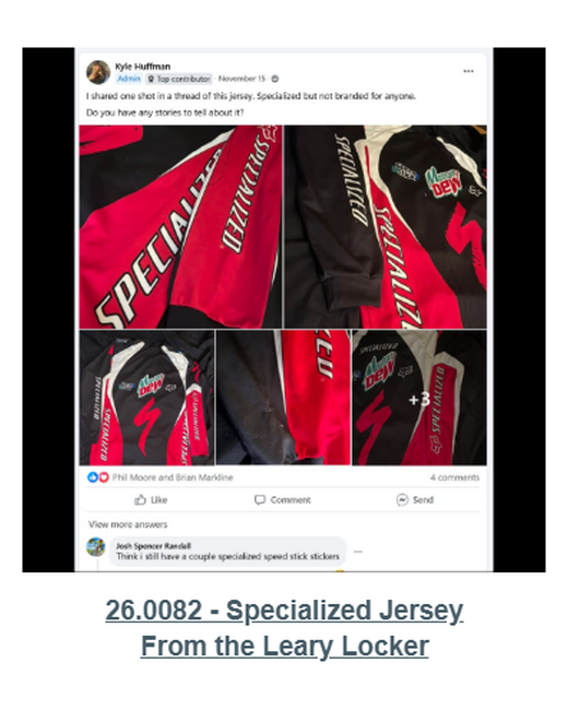 Digital Jersey Wall card for Specialized Jersey