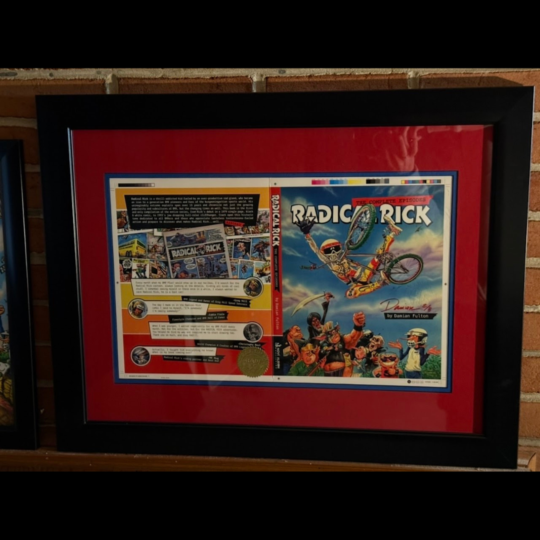 Framed full wraparound proof for Radical Rick: The Complete Episodes with a red mat and black frame.