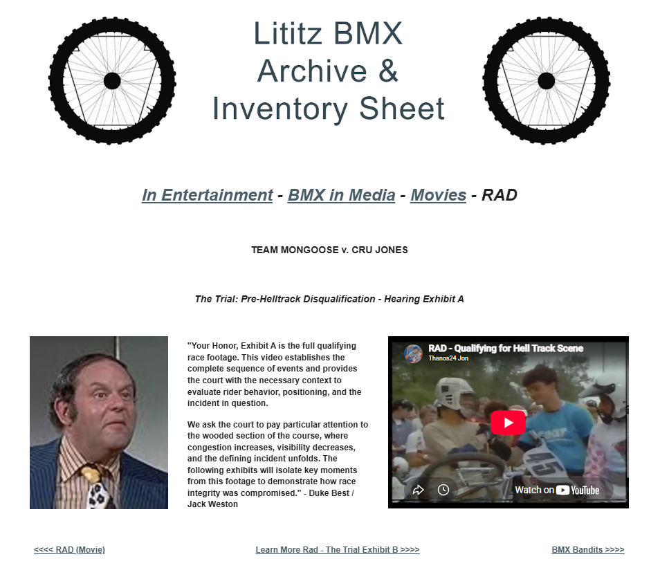 Canonical Lititz BMX source-page capture for The Trial: Pre-Helltrack Disqualification - Hearing Exhibit A