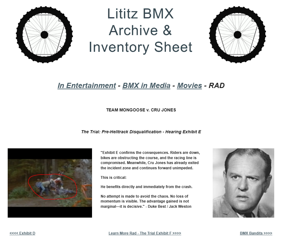 Canonical Lititz BMX source-page capture for The Trial: Pre-Helltrack Disqualification - Hearing Exhibit E