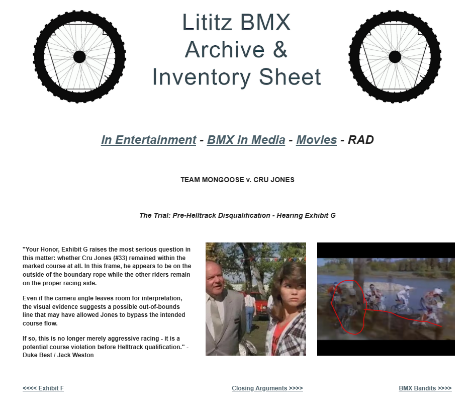 Canonical Lititz BMX source-page capture for The Trial: Pre-Helltrack Disqualification - Hearing Exhibit G