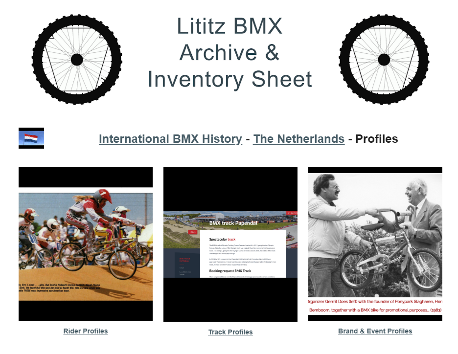 Lititz BMX International BMX History source page for The Netherlands — Profiles