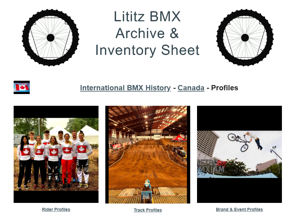 Lititz BMX International BMX History source page for Canada — Profiles