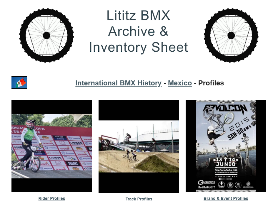 Lititz BMX International BMX History source page for Mexico — Profiles
