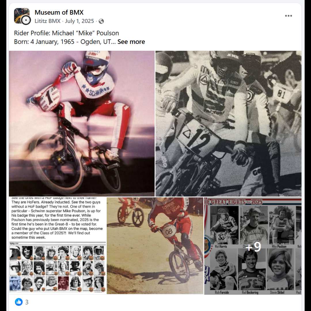 Published Lititz BMX rider profile source capture for Michael “Mike” Poulson