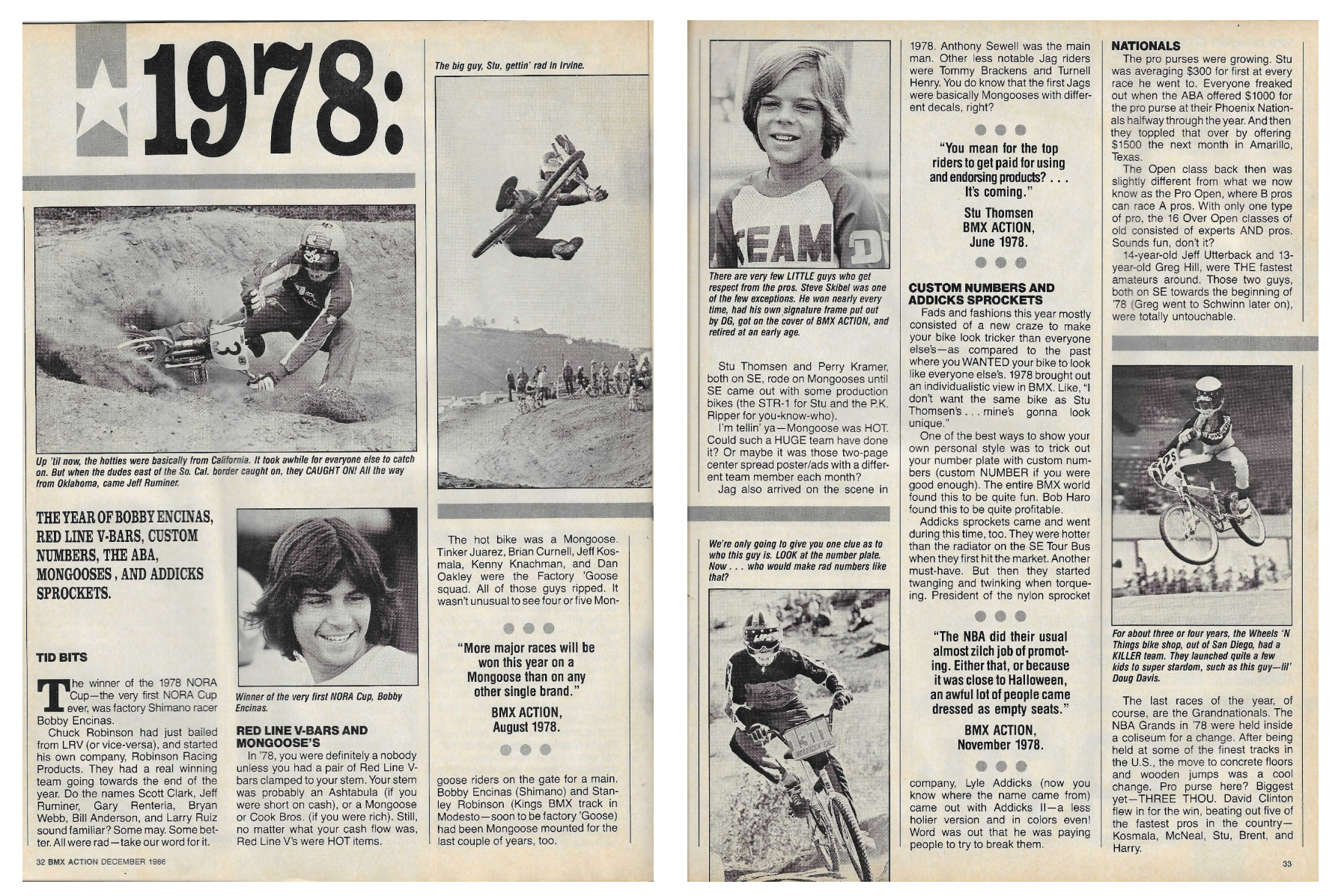 BMX Action 1978 retrospective article spread