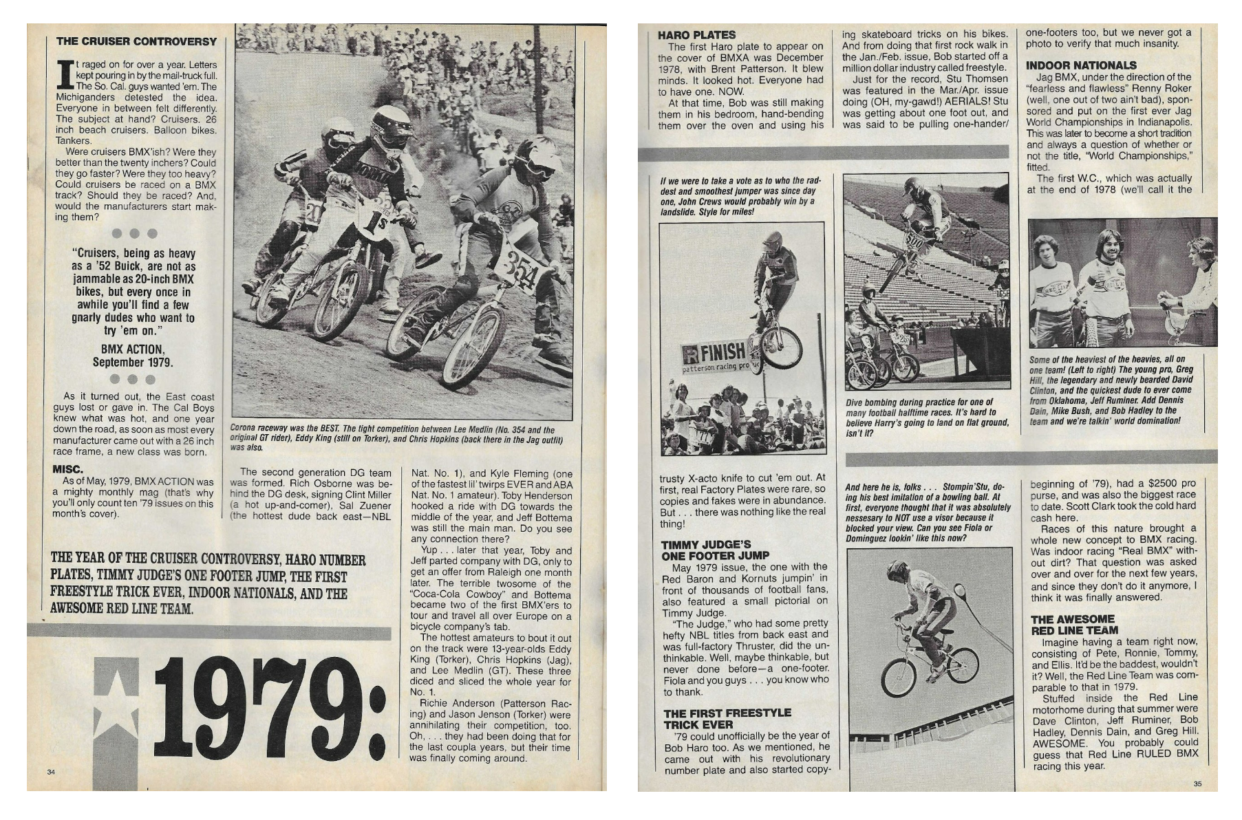 BMX Action 1979 retrospective article spread