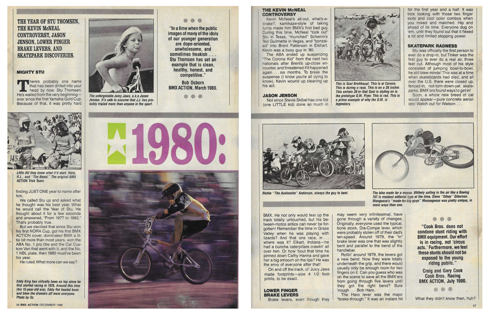 BMX Action 1980 retrospective article spread