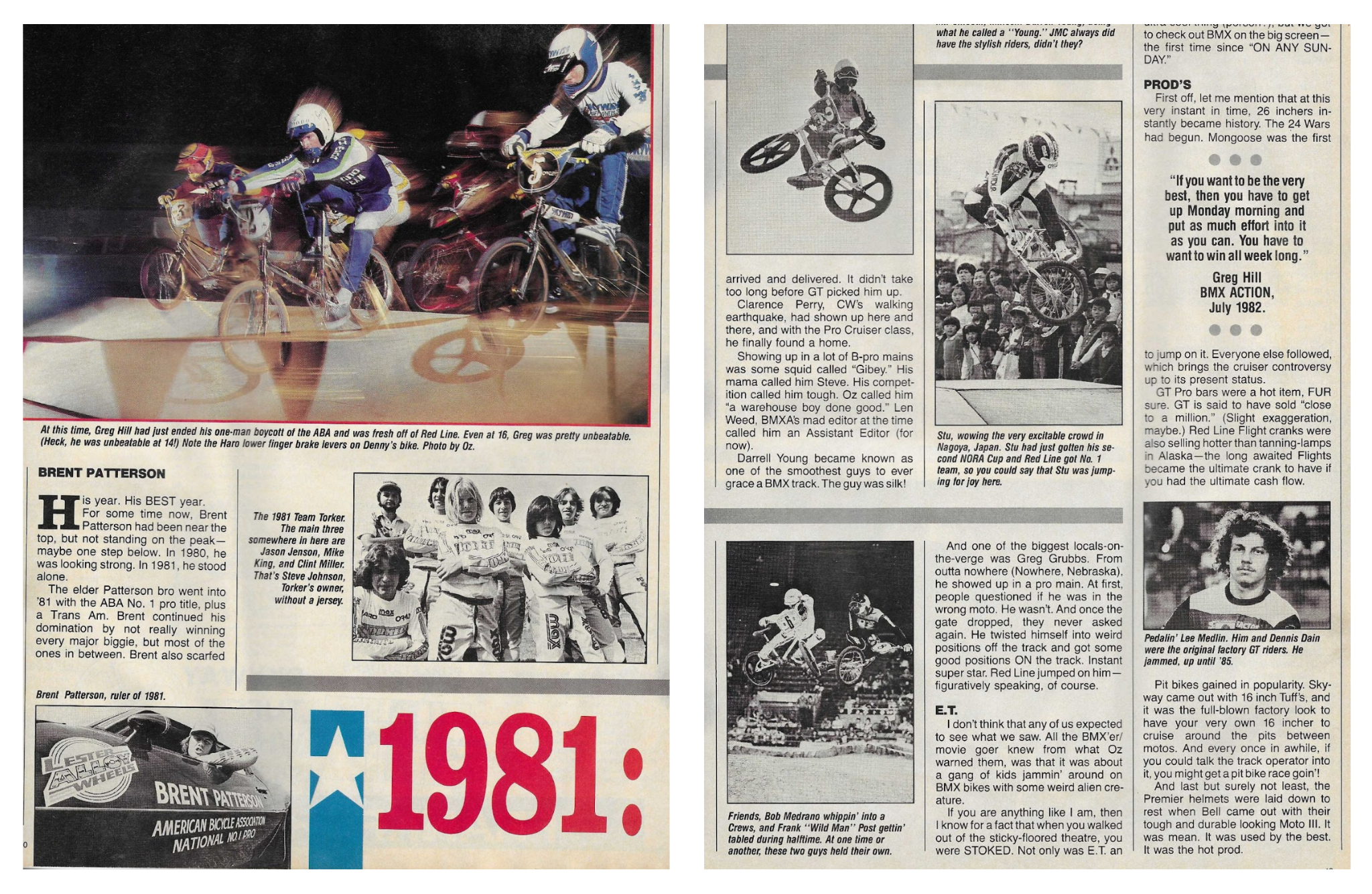 BMX Action 1981 retrospective article spread