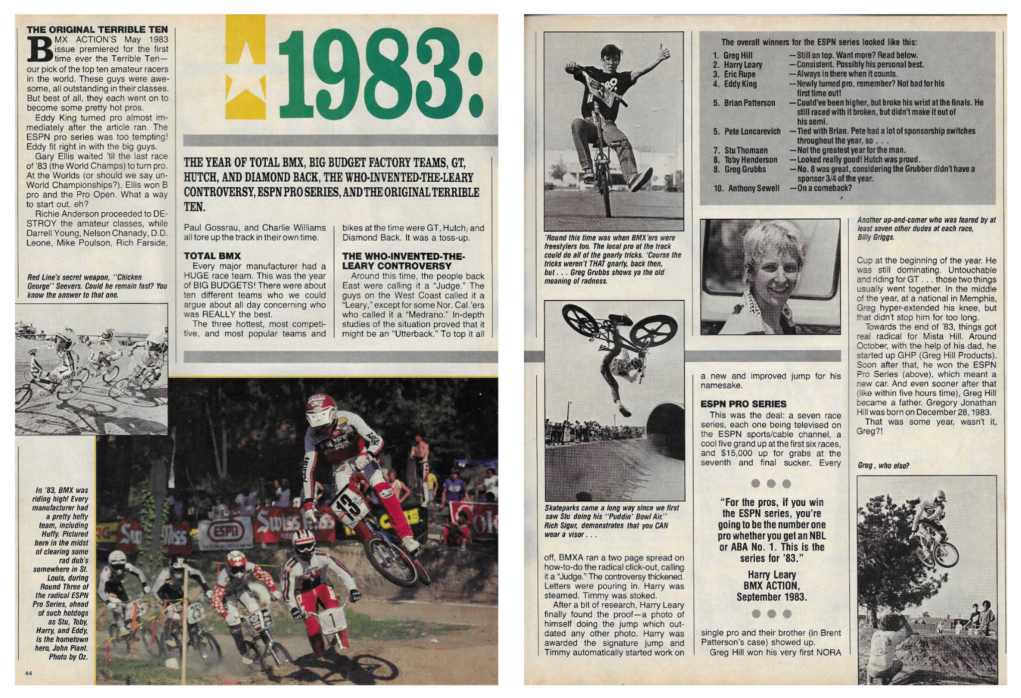 BMX Action 1983 retrospective article spread