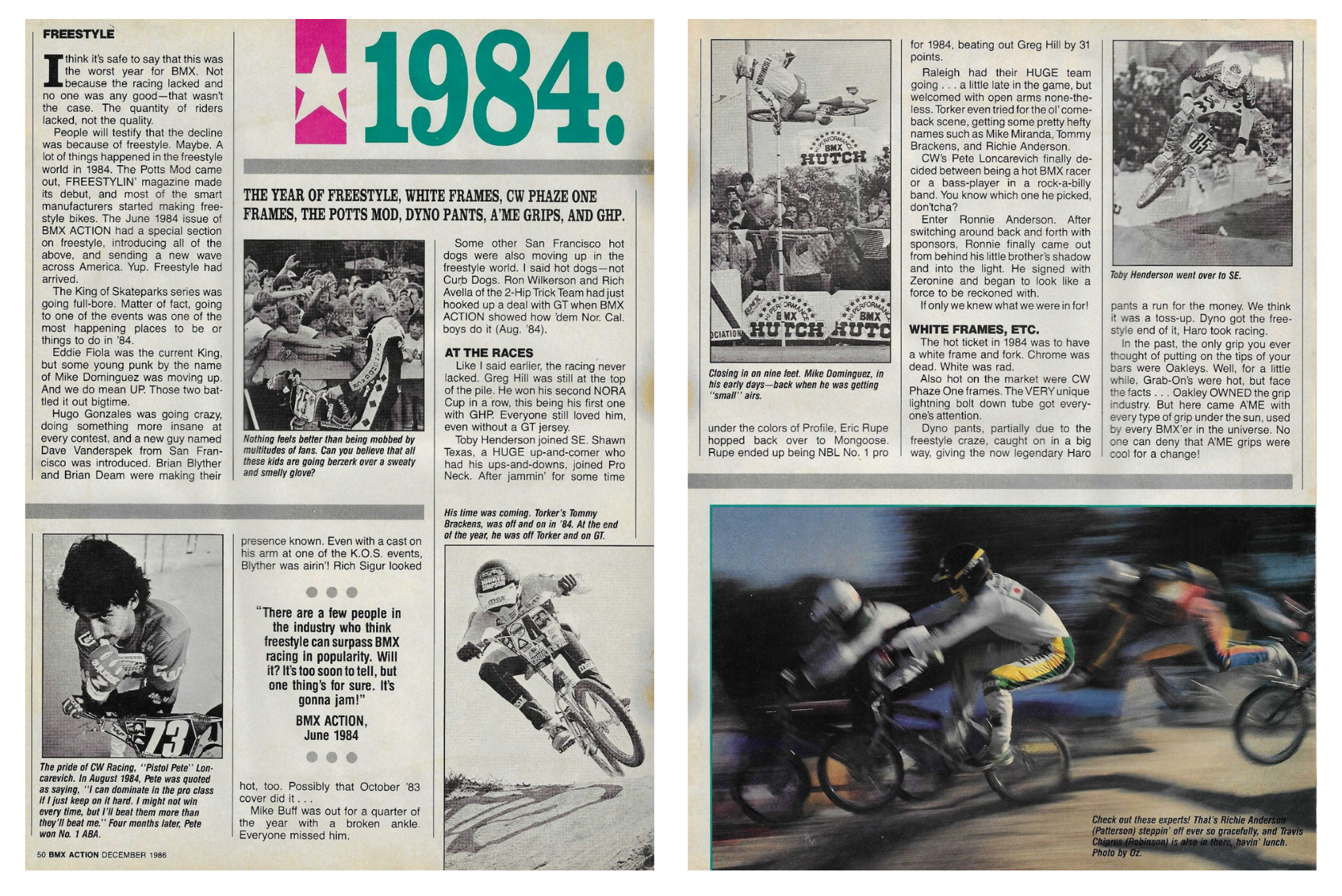 BMX Action 1984 retrospective article spread