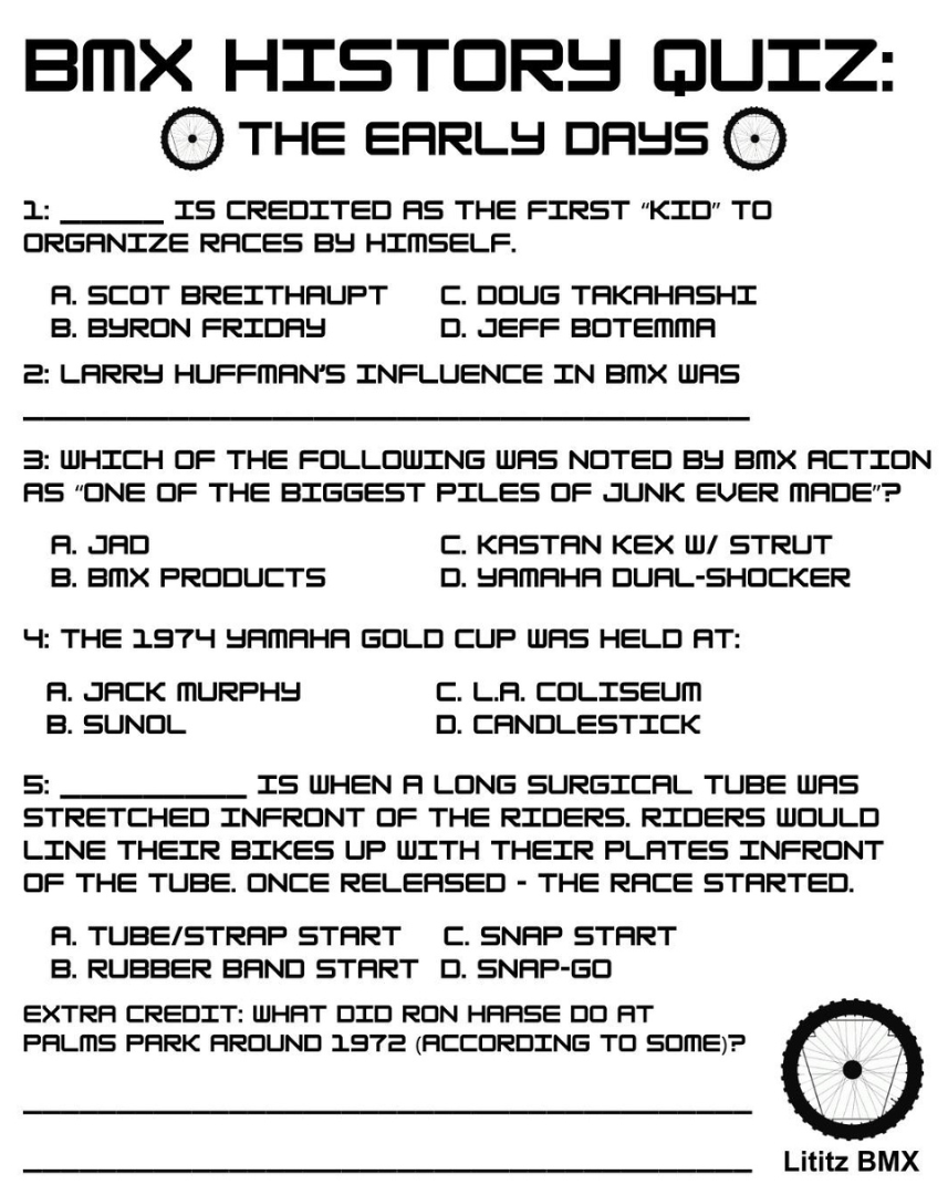 BMX History Quiz Series — The Early Days