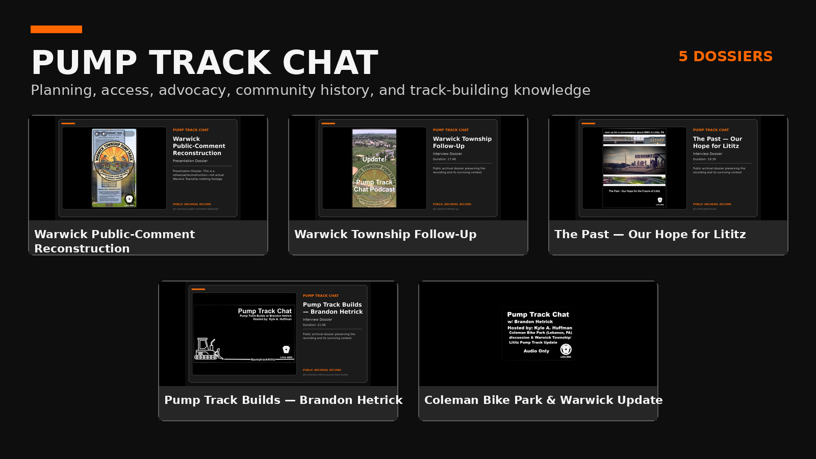 Pump Track Chat visual index