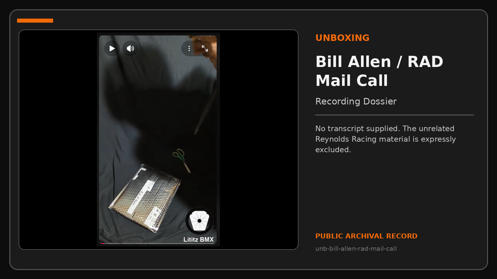 Repository navigation thumbnail for Bill Allen / RAD Mail Call
