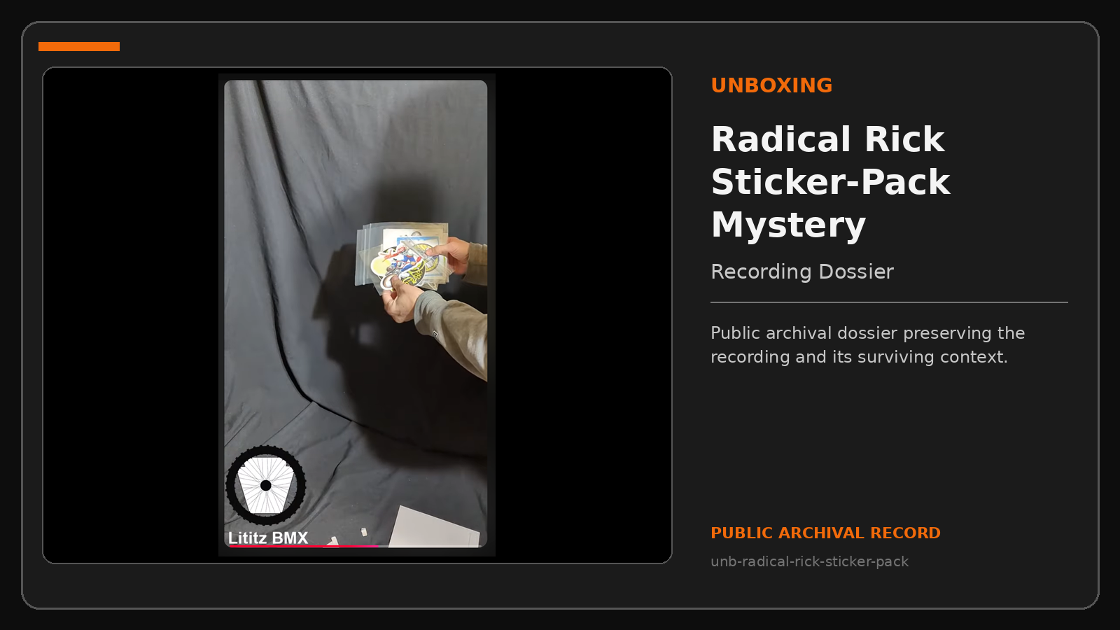 Repository navigation thumbnail for Radical Rick Sticker-Pack Mystery